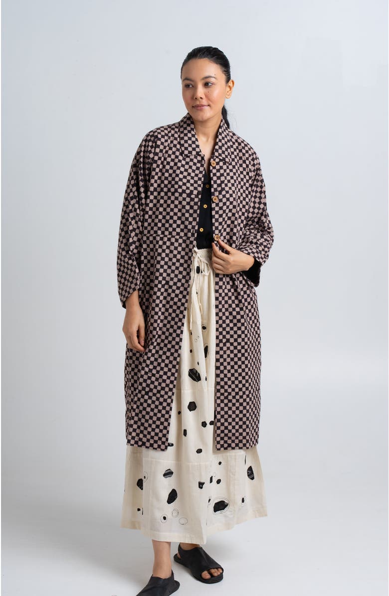 World of Crow Plus Lightweight Checkered Duster Jacket, Main, color, 