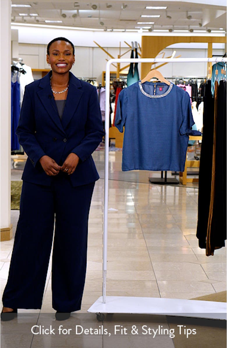 Bead Detail Chambray Top, sales video thumbnail