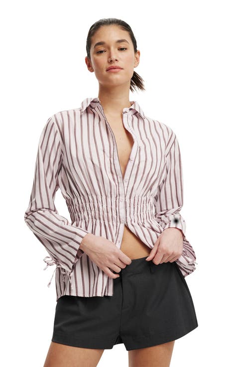 Women's Gathered Long Sleeve Shirt