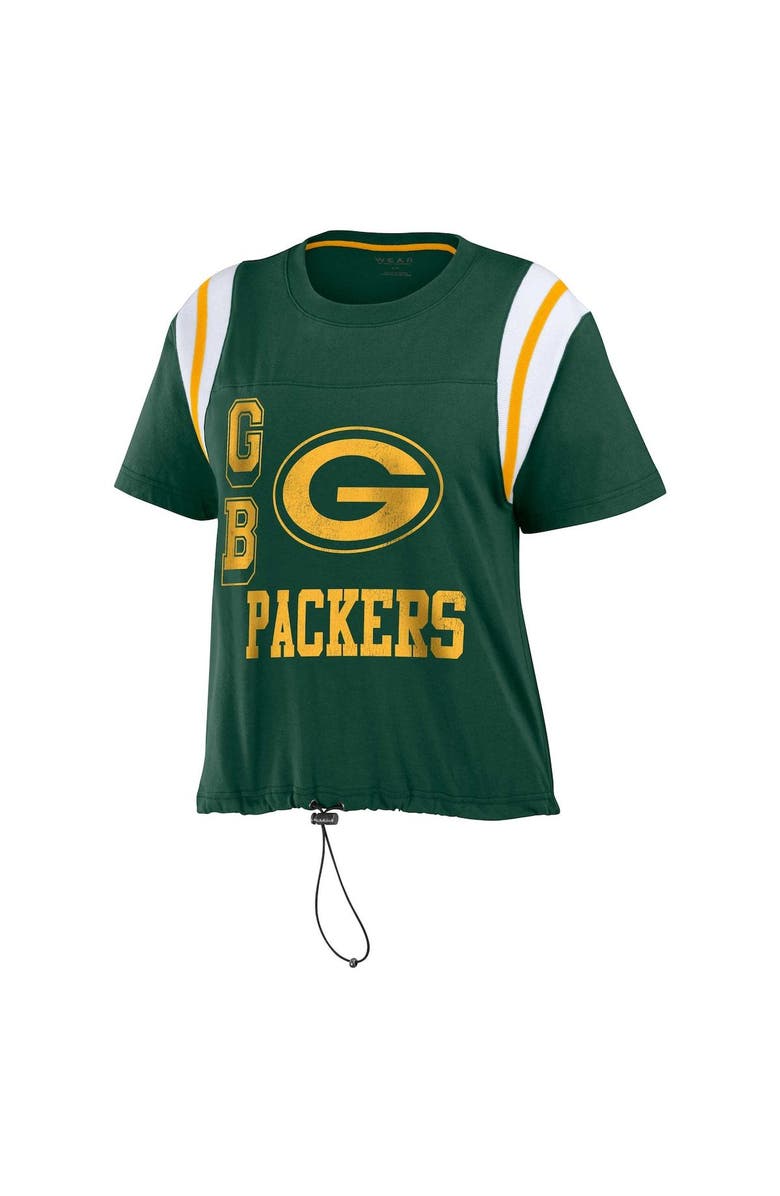 WEAR by Erin Andrews Women's WEAR by Erin Andrews Green Green Bay Packers Cinched Colorblock T-Shirt, Alternate, color, 