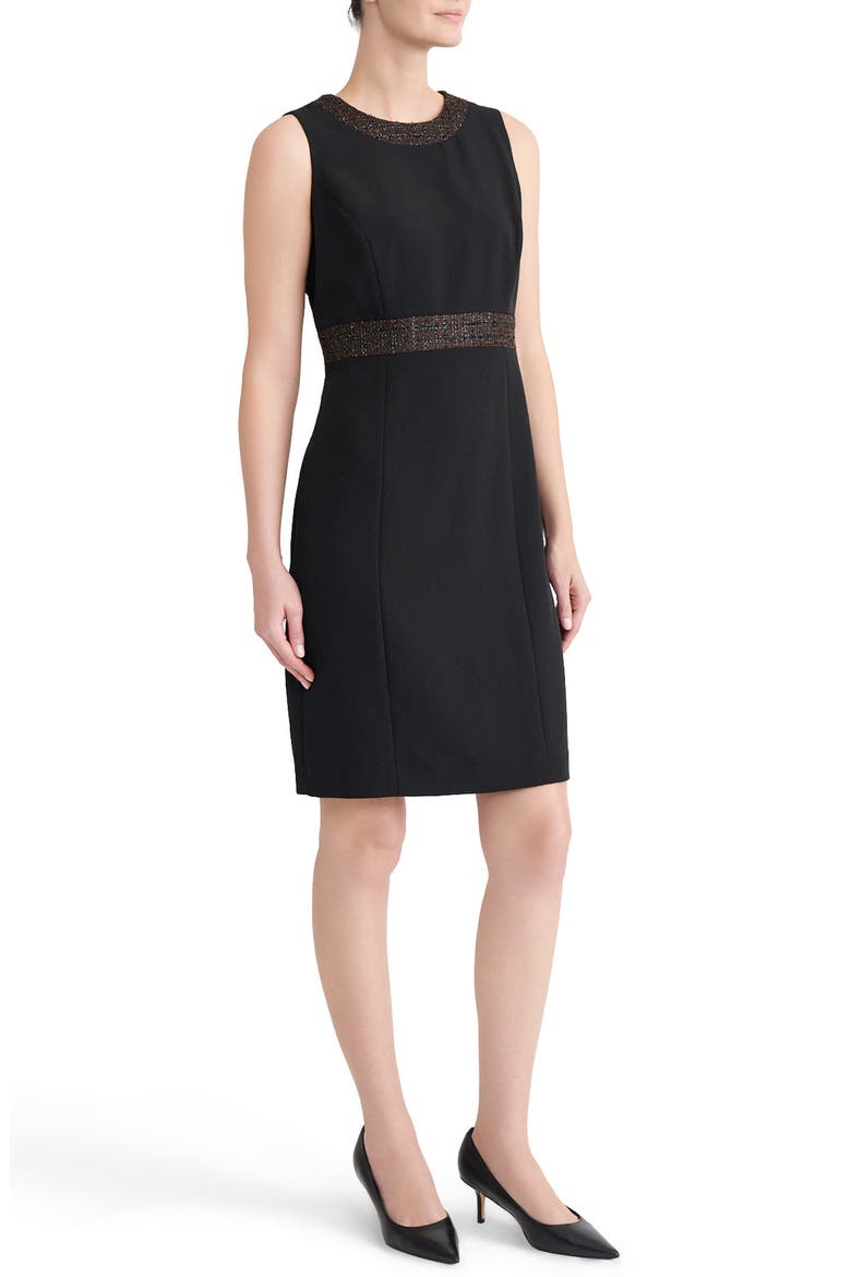 Sleeveless Sheath Dress, Alternate, color, BLACK/ RICH CHOCOLATE