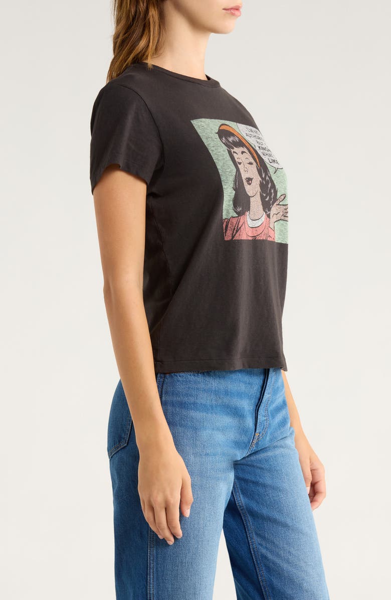 Re/Done I Know What I Like Graphic Cotton T-Shirt, Alternate, color, Washed Black