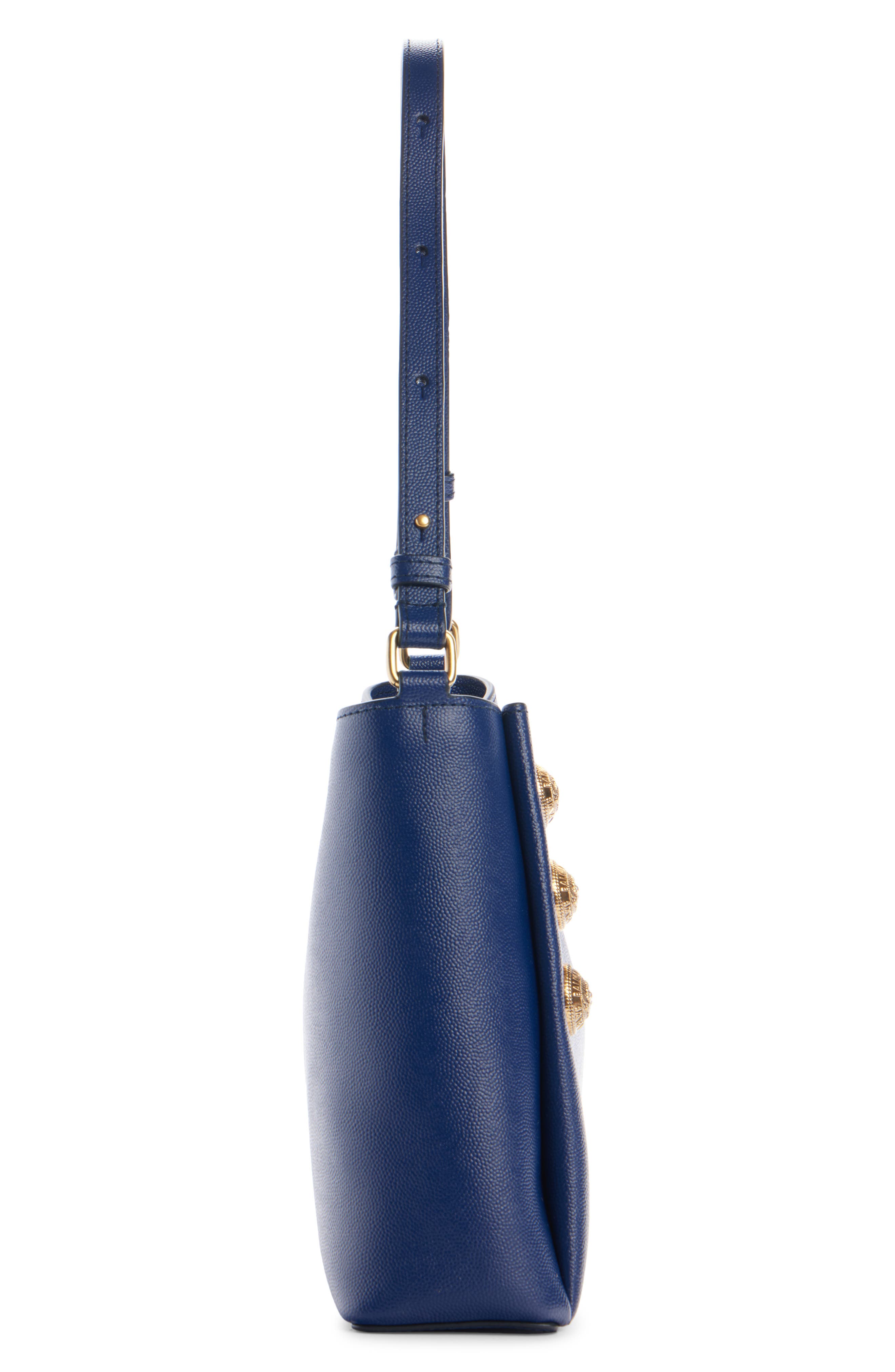 Balmain Embleme Leather Handbag, Alternate, color, 