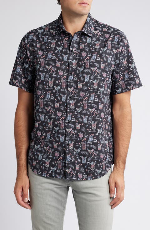 Bahama Coast Boozy Nights IslandZone® Short Sleeve Button-Up Shirt