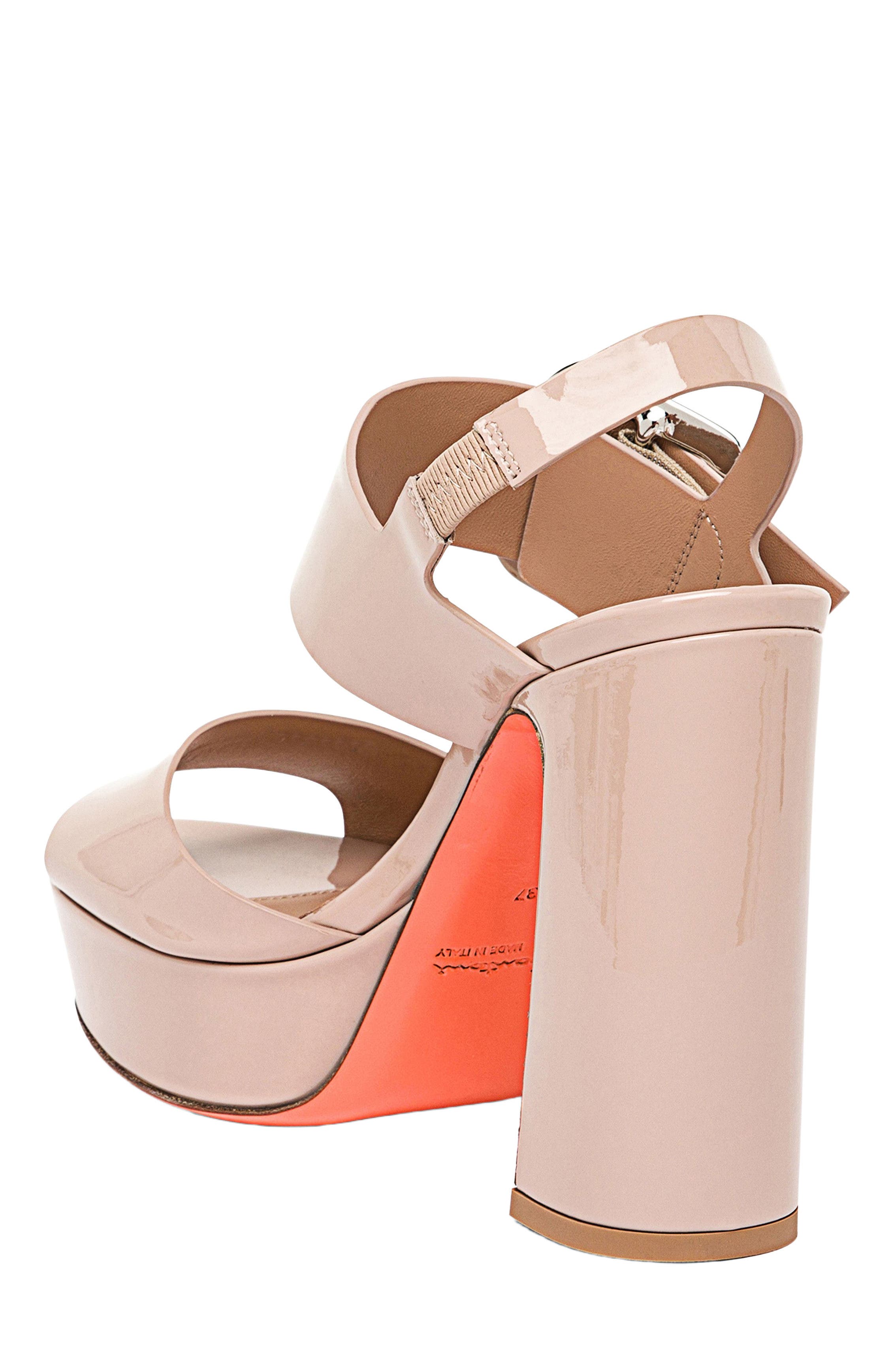Santoni Patent leather high-heel sandal, Alternate, color, Pink