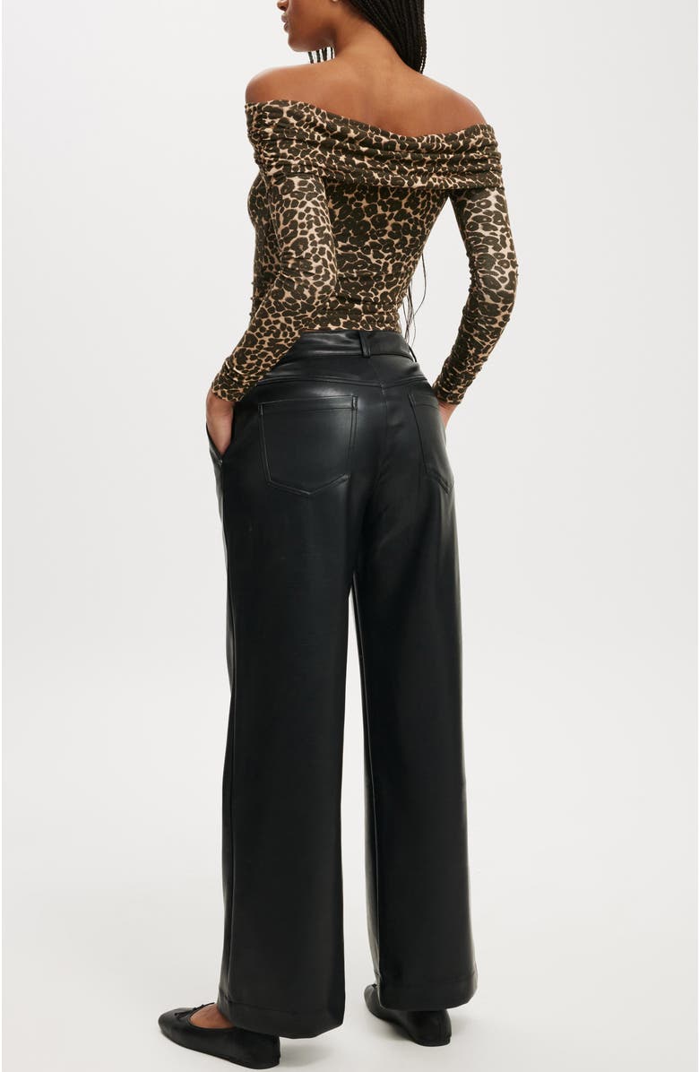 Cotton On Faux Leather Wide Leg Pant, Alternate, color,