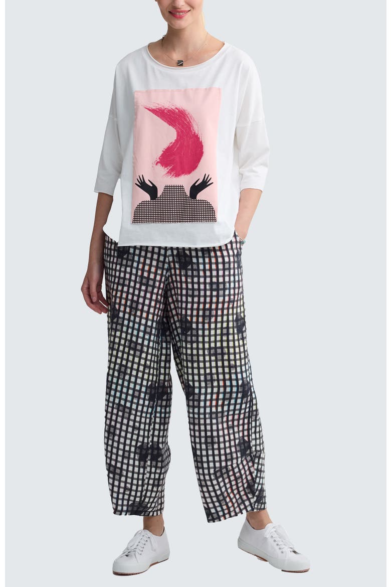 Talitha Graphic Print Cotton Blouse, Alternate, color, White