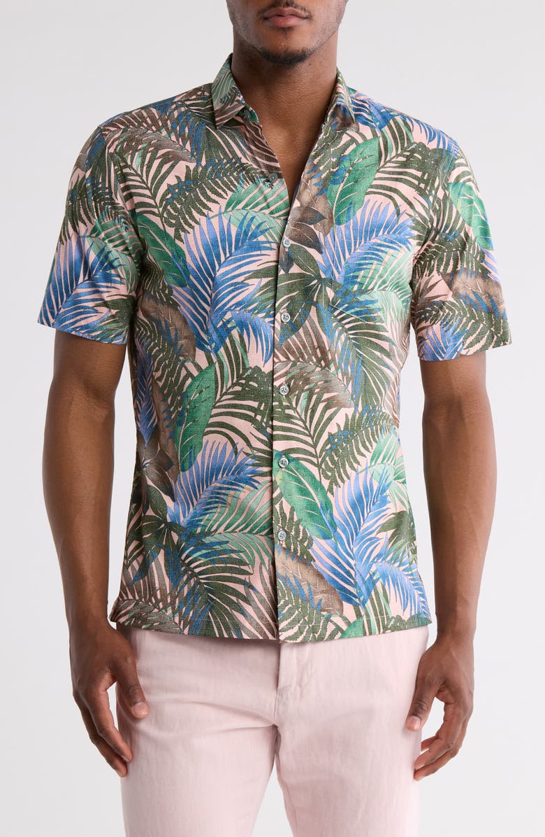 Tori Richard Canopy Short Sleeve Cotton Button-Up Shirt, Main, color,