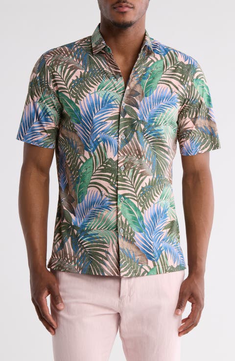 Canopy Short Sleeve Cotton Button-Up Shirt