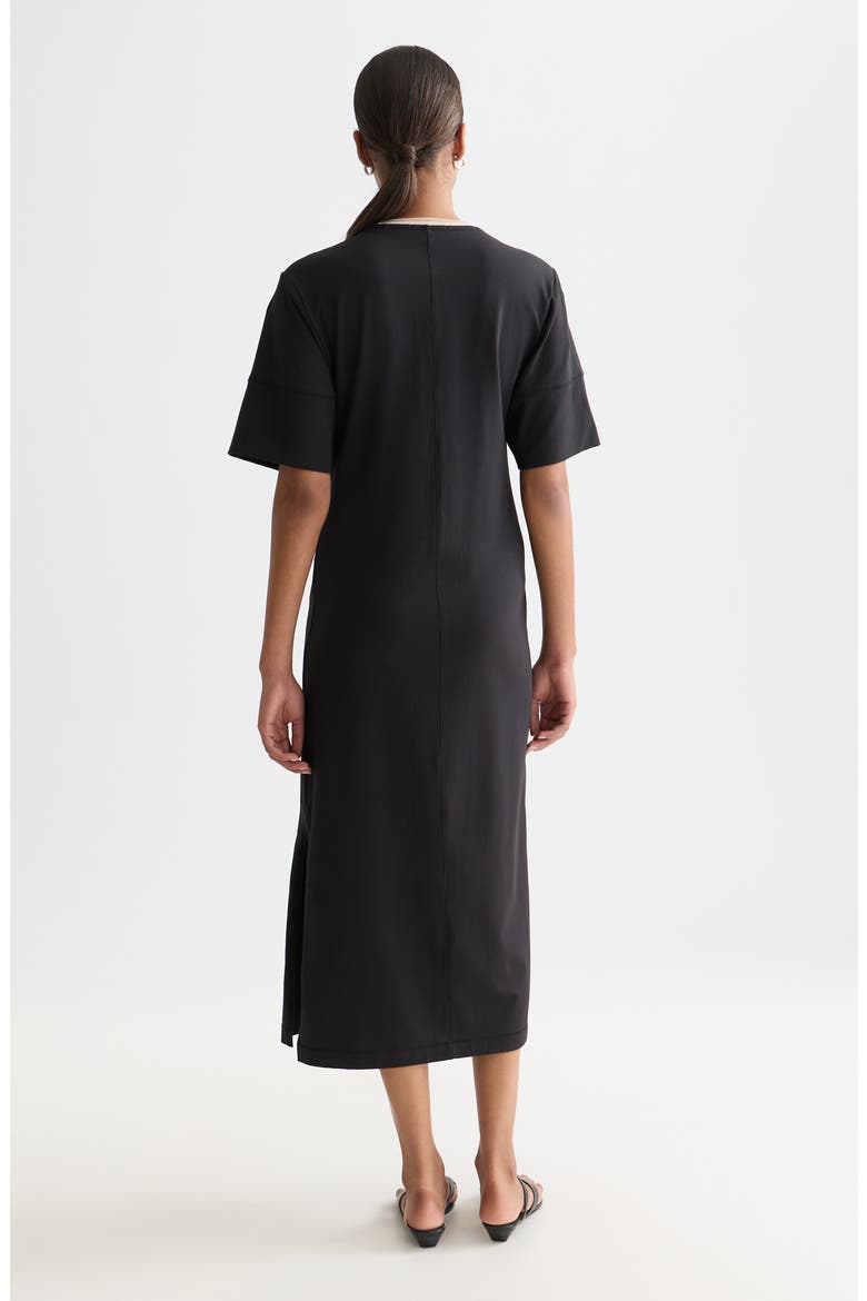 Stretch Cotton T-Shirt Midi Dress, Alternate, color, METEORITE