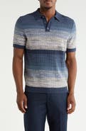 14th & Union Short Sleeve Stripe Sweater Knit Polo