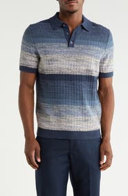 14th & Union Short Sleeve Stripe Sweater Knit Polo