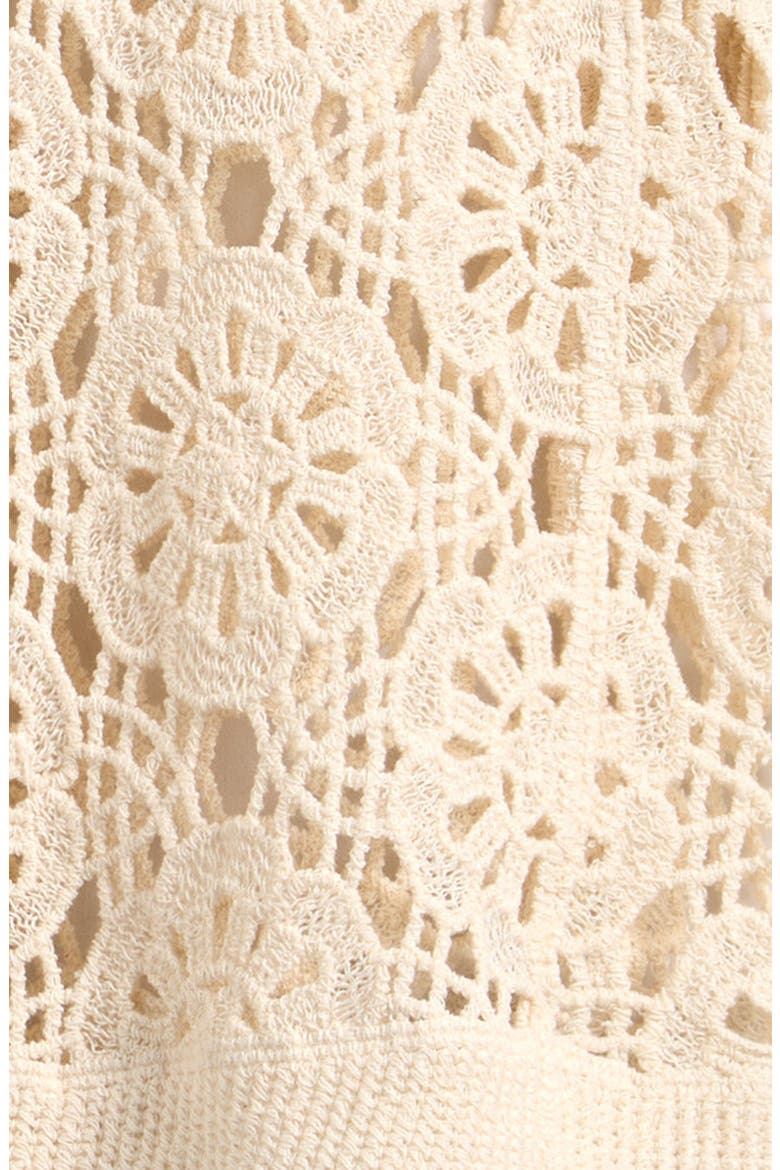 Kids' Crochet Cotton Button-Up Top, Alternate, color, NATURAL