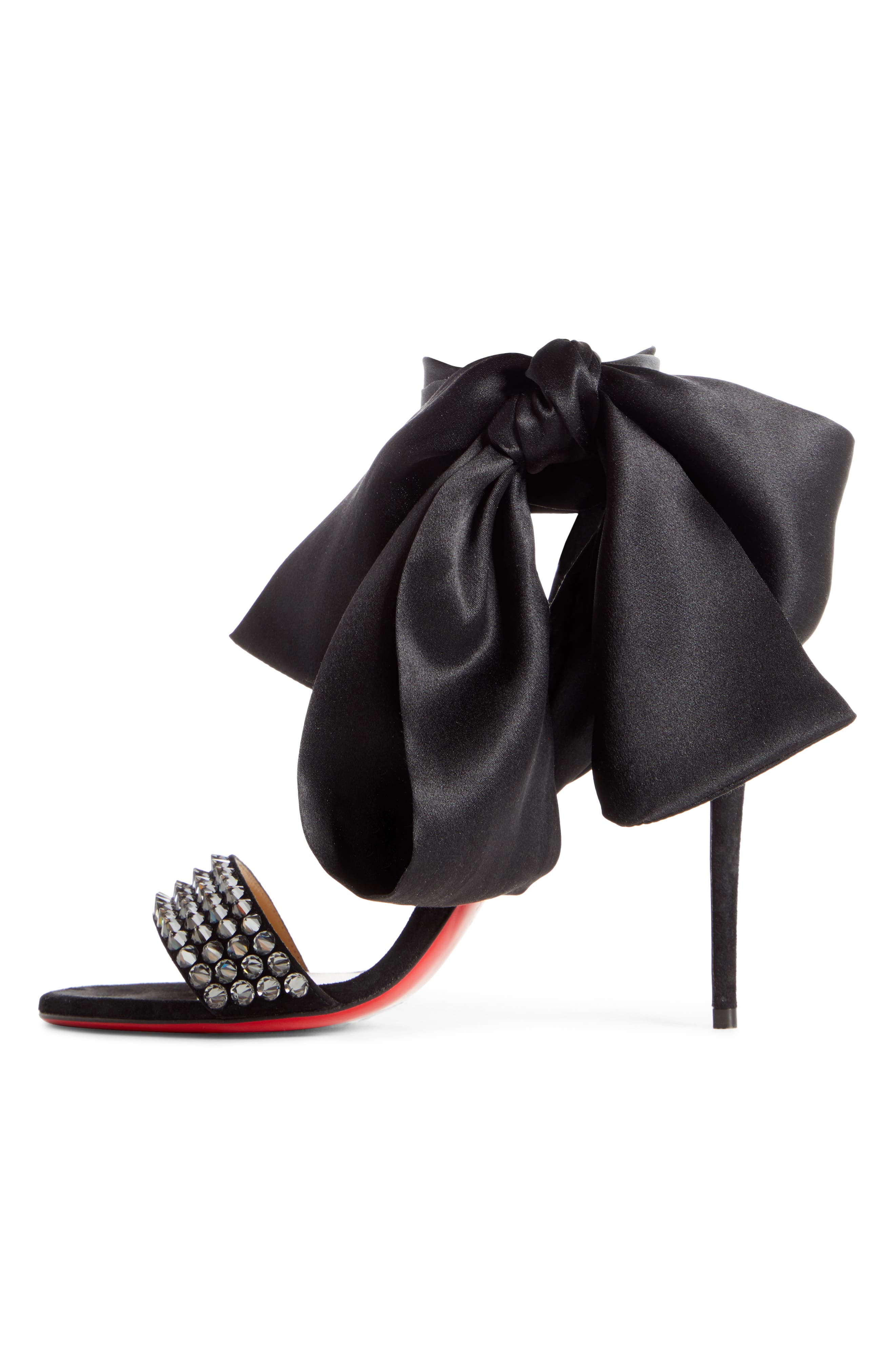 Christian Louboutin Krystal du Desert Spike Ankle Wrap Sandal, Alternate, color, 