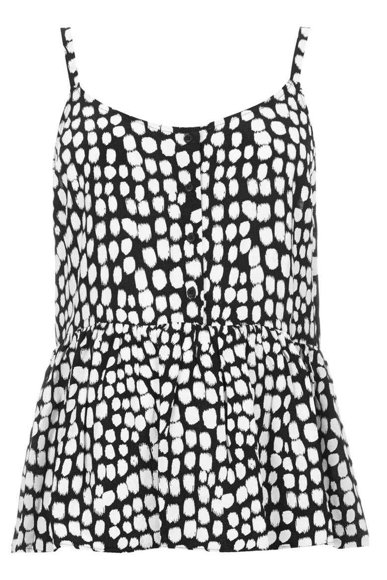 'Smudge Spot' Tiered Maternity Camisole, Alternate, color, BLACK