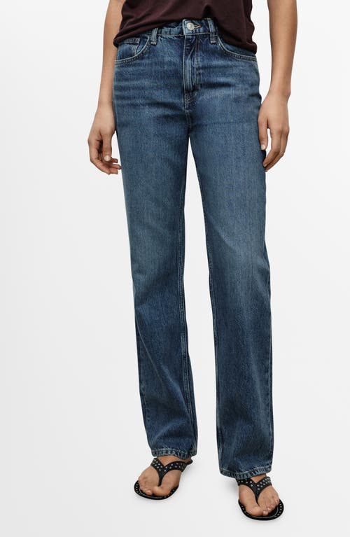 Mango Matilda Mid Rise Straight Leg Jeans In Blue
