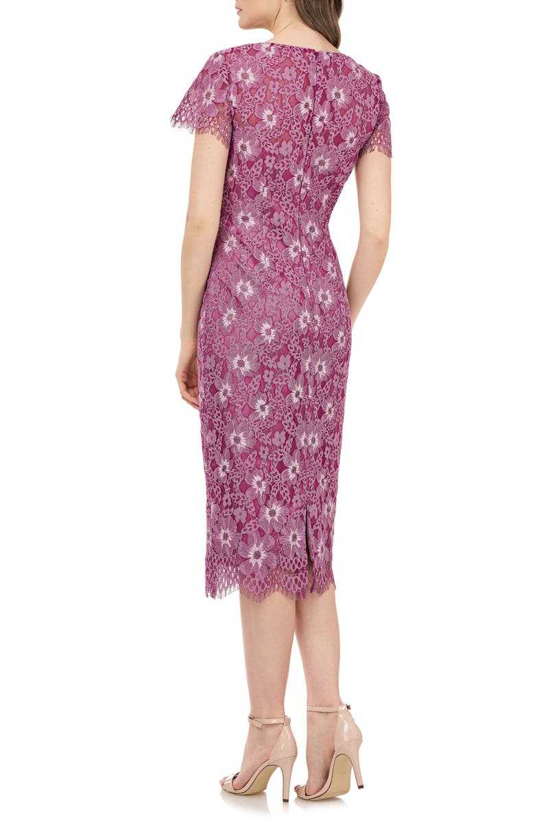 JS Collections Floral Lace Cocktail Dress, Alternate, color, 