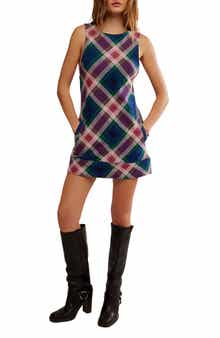 Free People Carven Plaid Heart Minidress