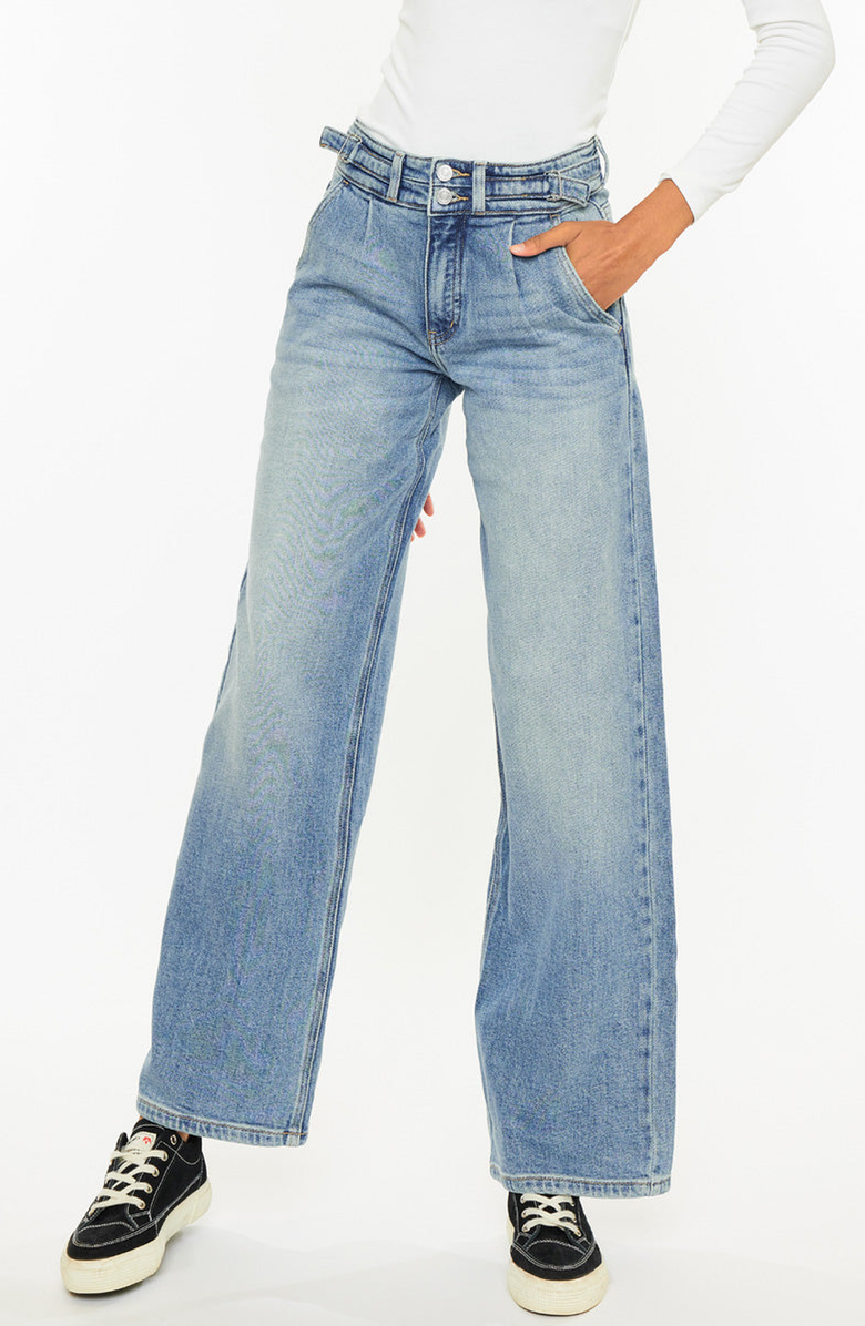 KanCan Promise High Rise Wide Leg Jeans, Main, color, Medium Wash