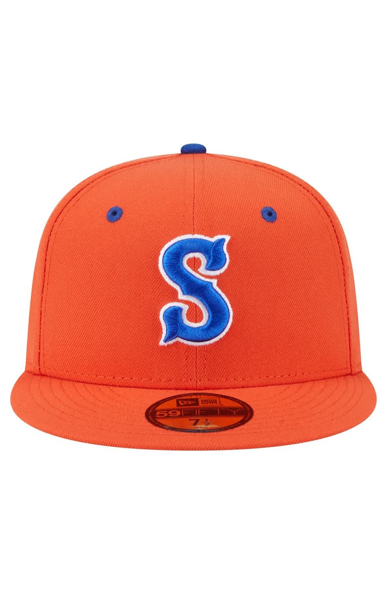 New Era Men's New Era  Orange Syracuse Mets Authentic Collection 59FIFTY Fitted Hat, Alternate, color, Orange