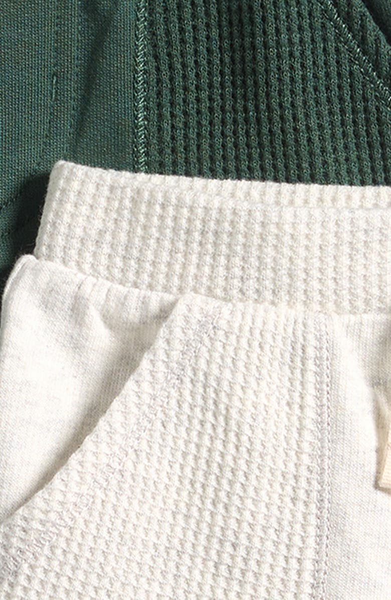 Little Planet 2-Pack Organic Cotton Drawstring Shorts, Alternate, color, Green Grey