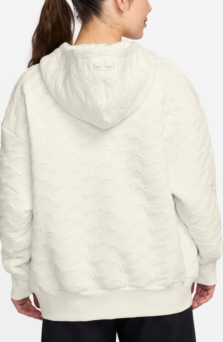 Nike Swoosh Jacquard Phoenix Fleece Hoodie, Alternate, color, Sail/ Sand Drift