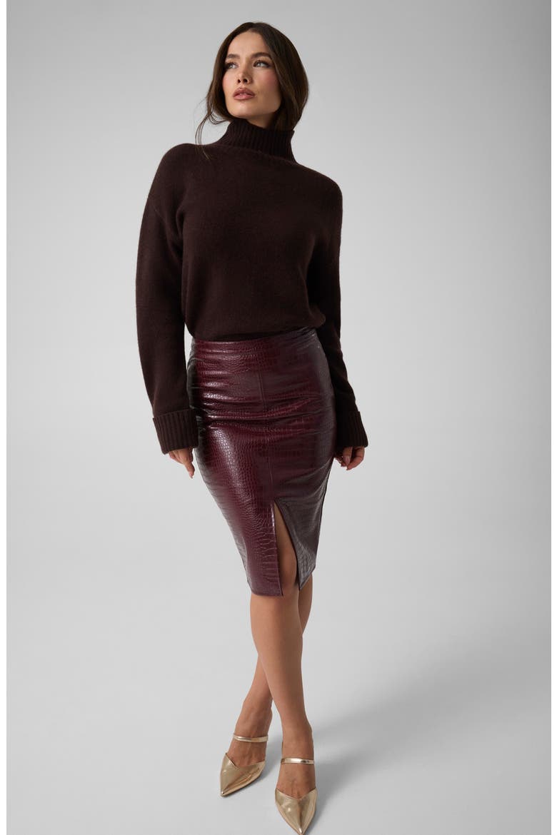 Cashmere Blend Turtleneck Sweater, Alternate, color, DARK RED