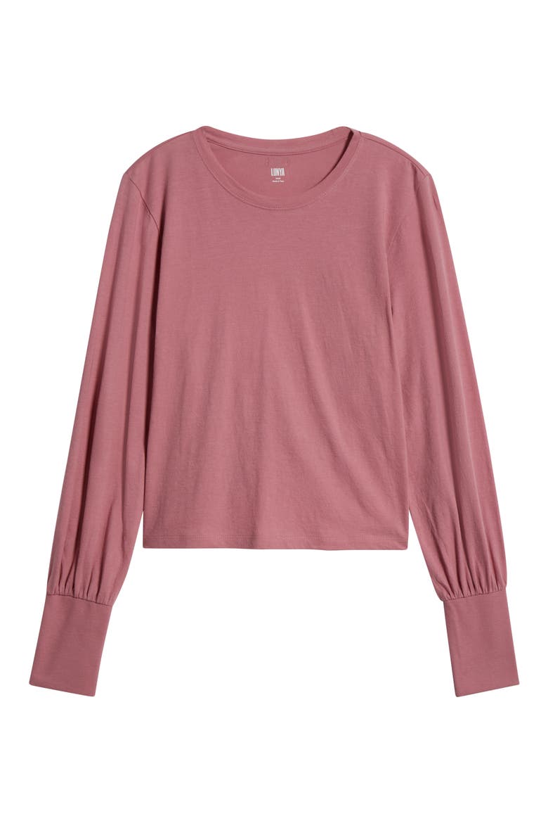 Organic Pima Cotton Lounge T-Shirt, Alternate, color, CLARION ROSE