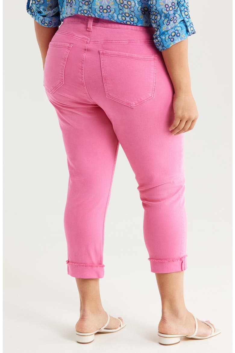 Amy Frayed Crop Slim Straight Leg Jeans, Alternate, color, SUGAR CORAL