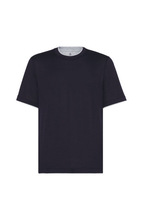 T-shirt with faux-layering