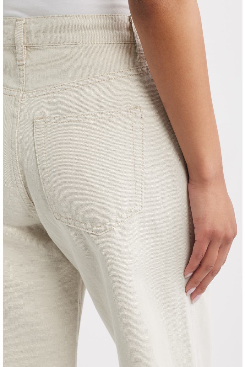 The Off Duty Drawstring Bow Cotton & Linen Jeans, Alternate, color, NATURAL ECRU