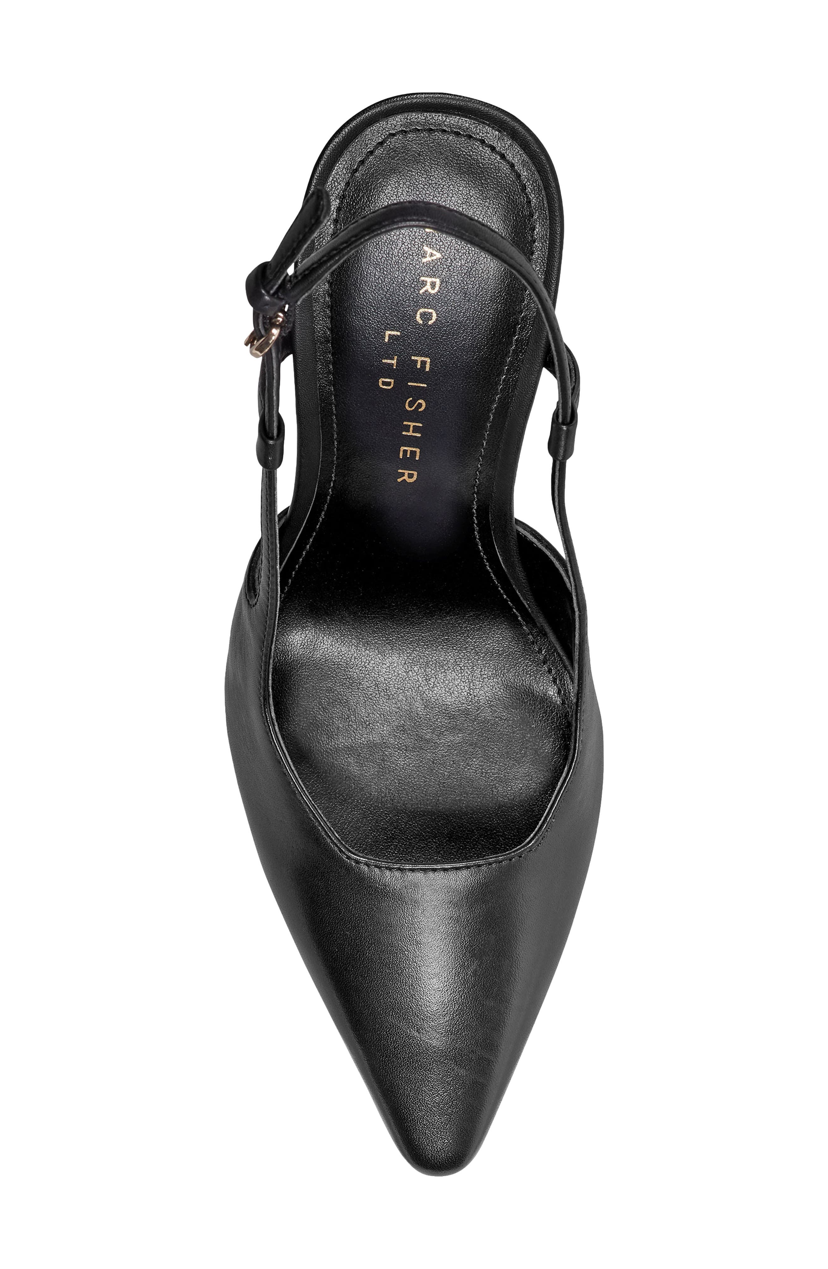 Marc Fisher LTD Torry Slingback Pointed Toe Pump, Alternate, color, Black Leather