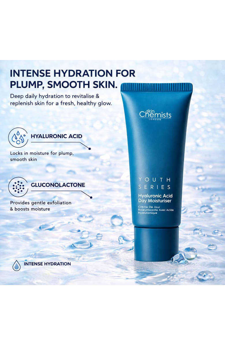 SKINCHEMISTS Hyaluronic Acid Day Moisturiser 50ml for Dryness, Fine Lines & Wrinkles, Alternate, color, White