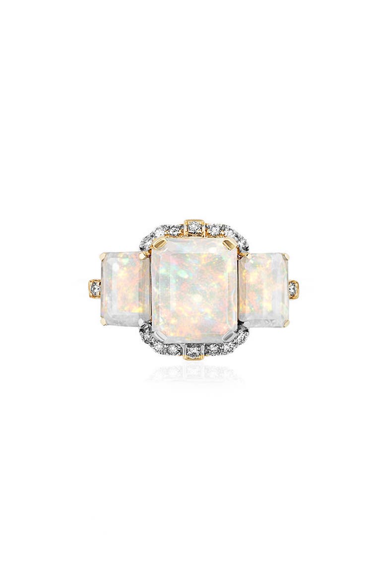 Gossip 18k Gold Opal & Diamond 3-Stone Ring, Main, color, 18K YELLOW GOLD/ OPAL