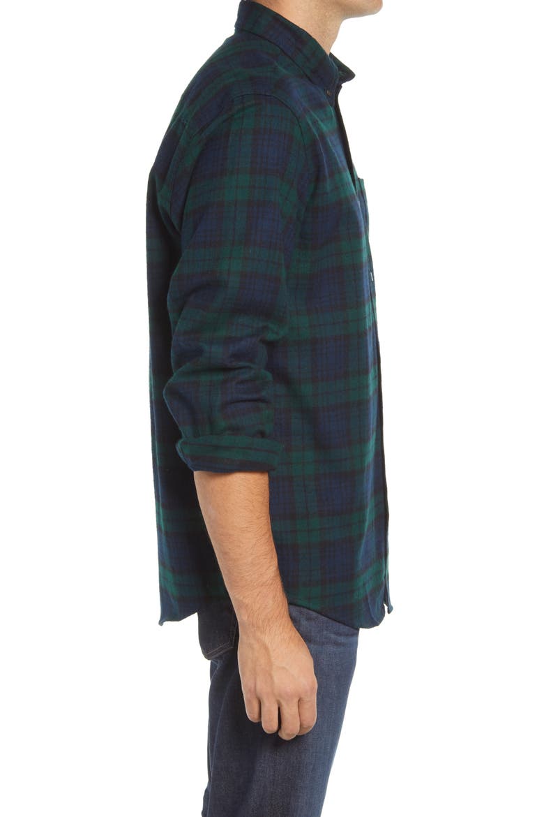 Men's Traditional Fit Scotch Plaid Button-Down Flannel Shirt, Alternate, color, BLACK WATCH