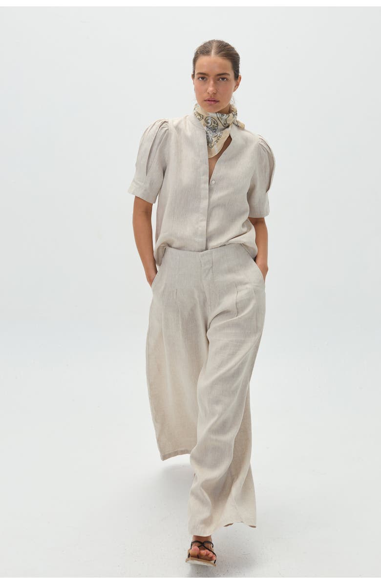 LANHTROPY Athina Linen Shirt, Alternate, color, Natural