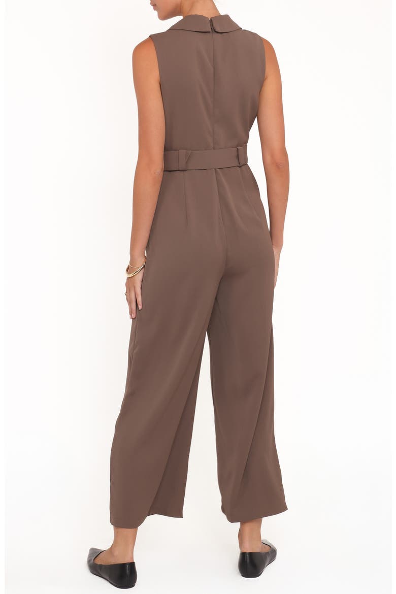 Sienna Belted Sleeveless Wide Leg Jumpsuit, Alternate, color, KHAKI BROWN
