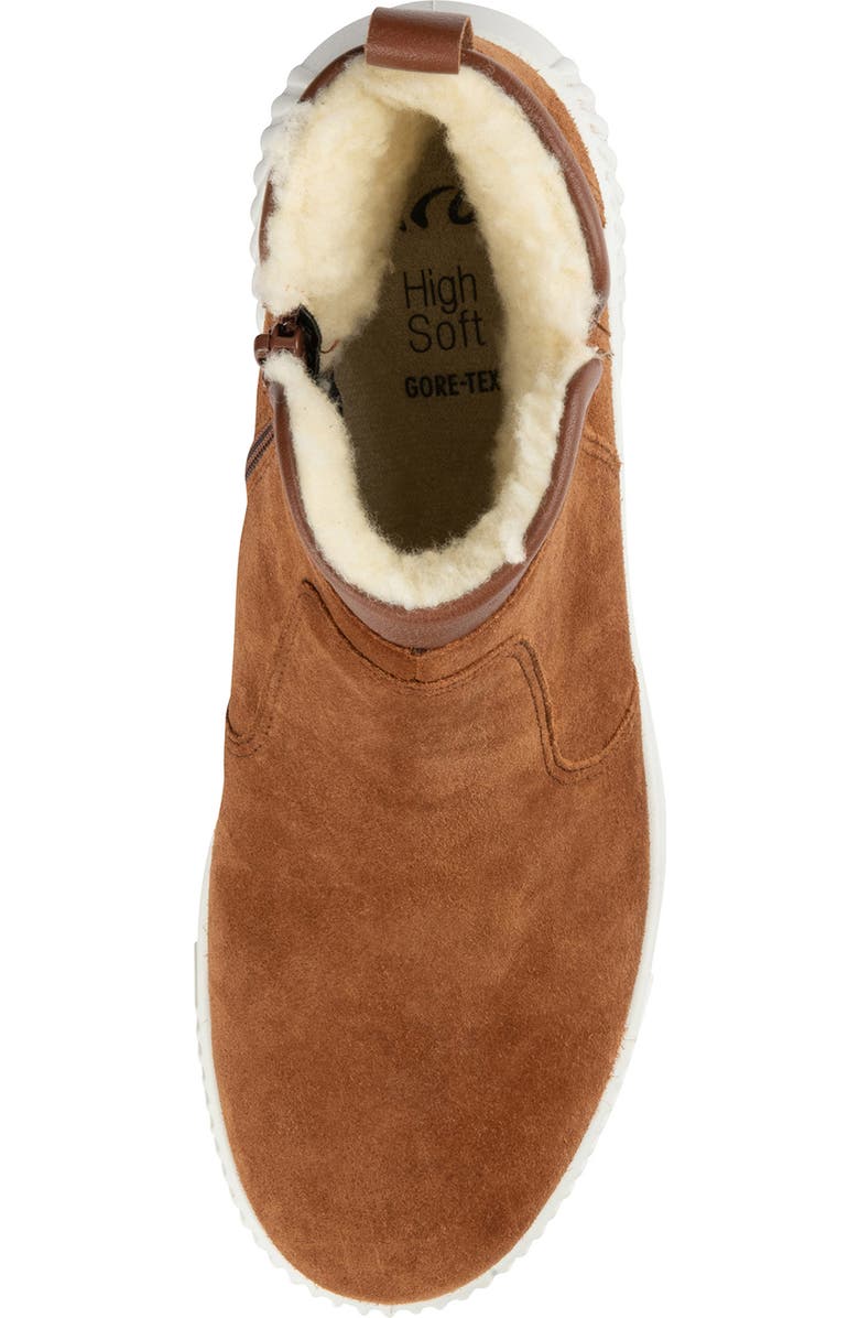 ara Dahlia Waterproof Faux Fur Lined Sneaker, Alternate, color, Brown