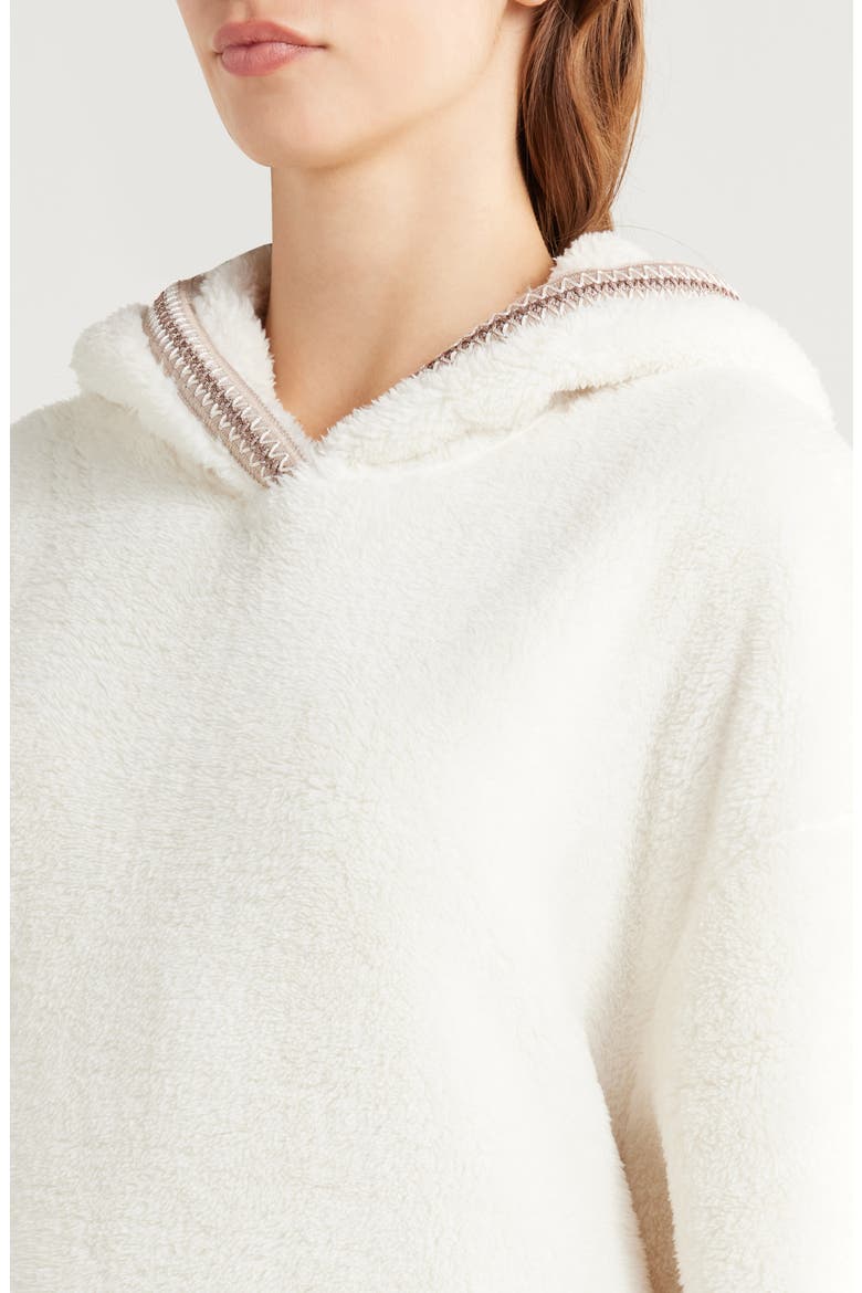 Long Fleece Hoodie, Alternate, color, CRM