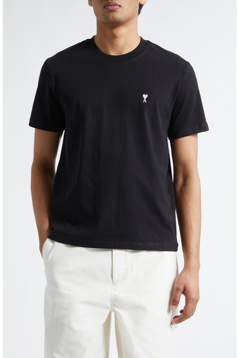 Ami de Coeur Cotton T-Shirt, Main, color, NOIR/ BLANC CREME