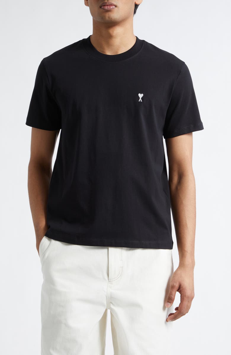 AMI PARIS Ami de Coeur Cotton T-Shirt, Main, color, Noir/ Blanc Creme
