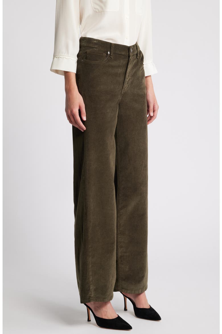 Le Pixie Slim Palazzo Corduroy High Waist Wide Leg Pants, Alternate, color, RICH MILITARY
