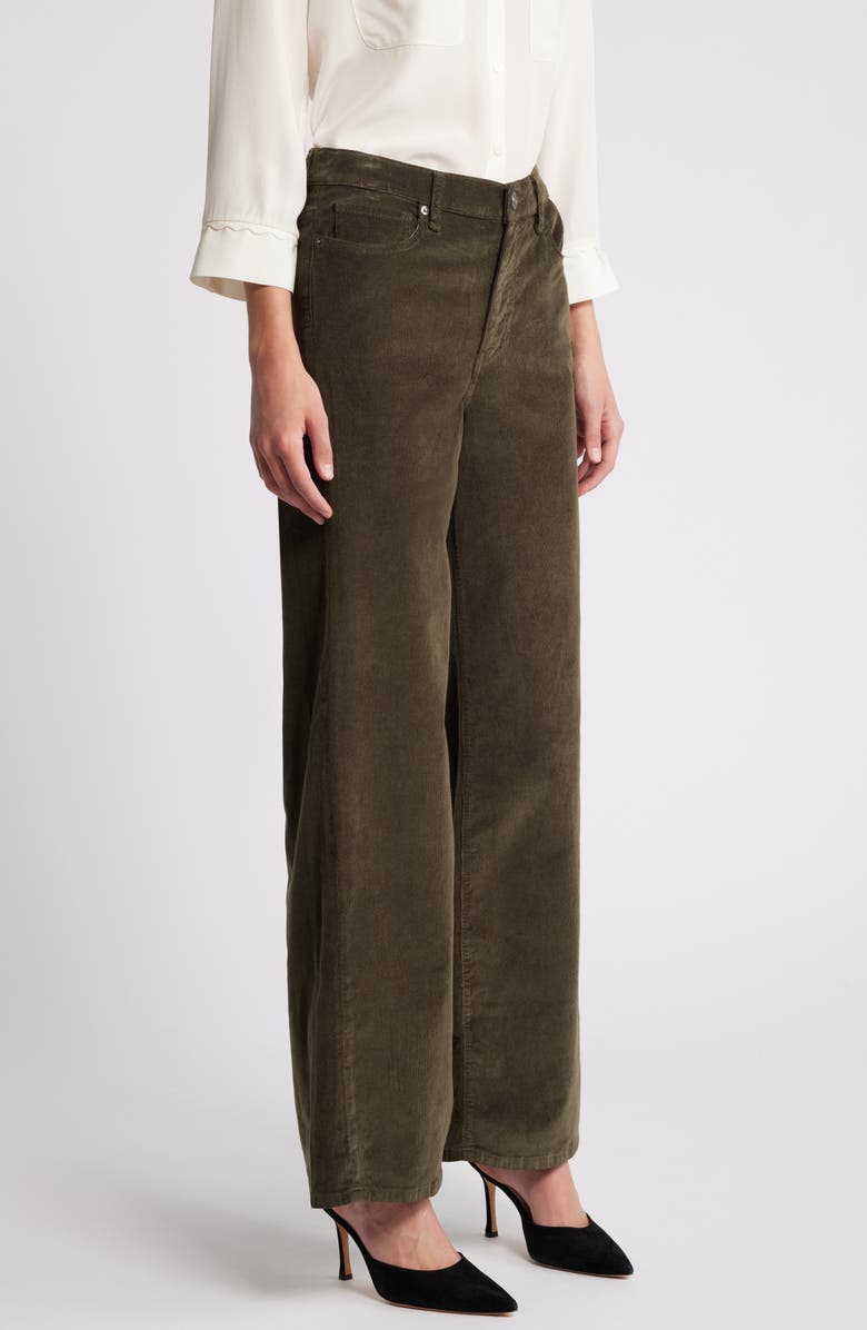 FRAME Le Slim Palazzo Corduroy Pants, Alternate, color, Rich Military