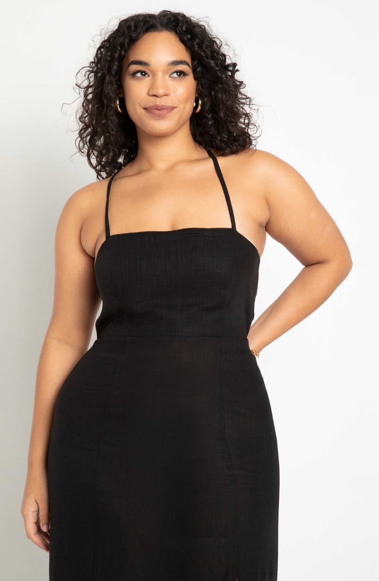 ELOQUII Open Back Midi Dress, Alternate, color,