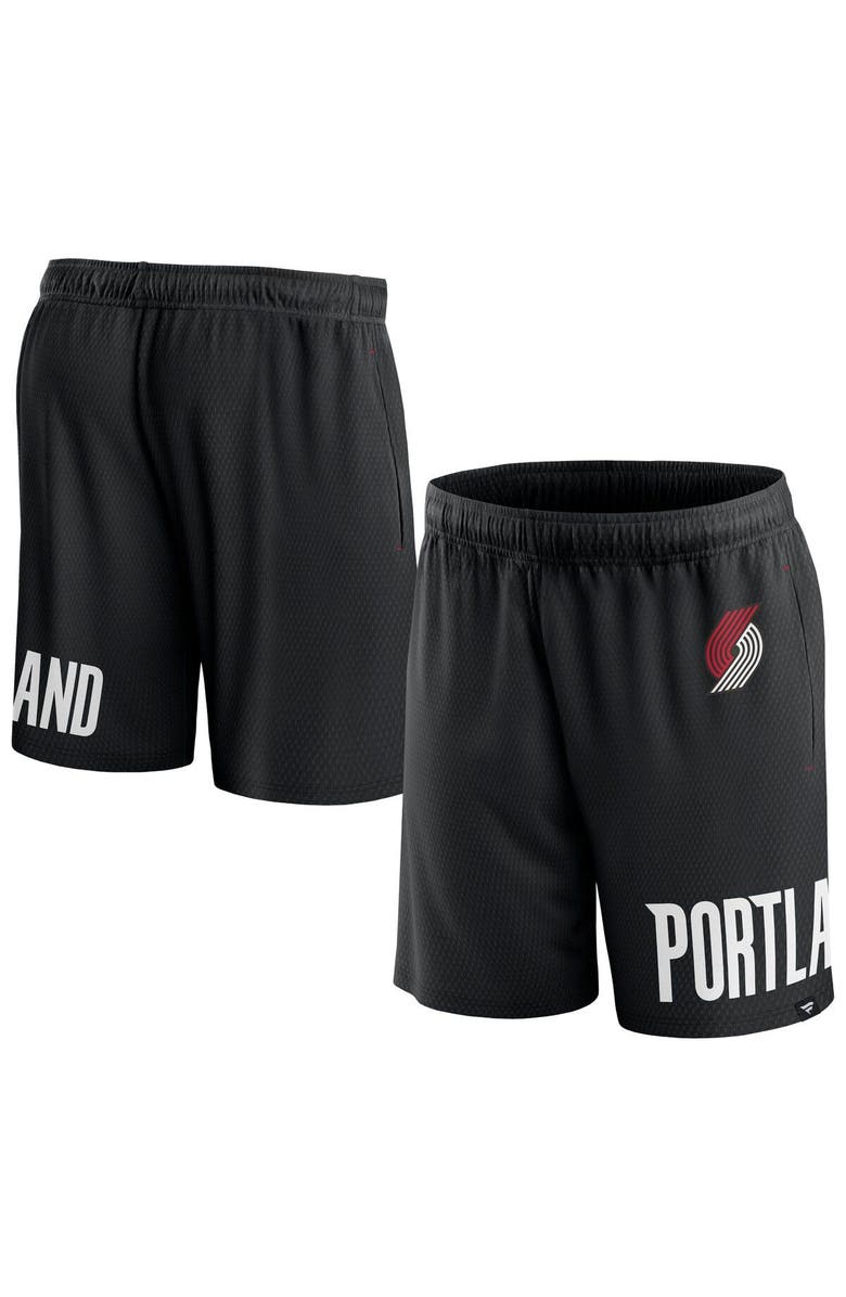 FANATICS Men's Fanatics Branded Black Portland Trail Blazers Free Throw Mesh Shorts, Main, color, Black