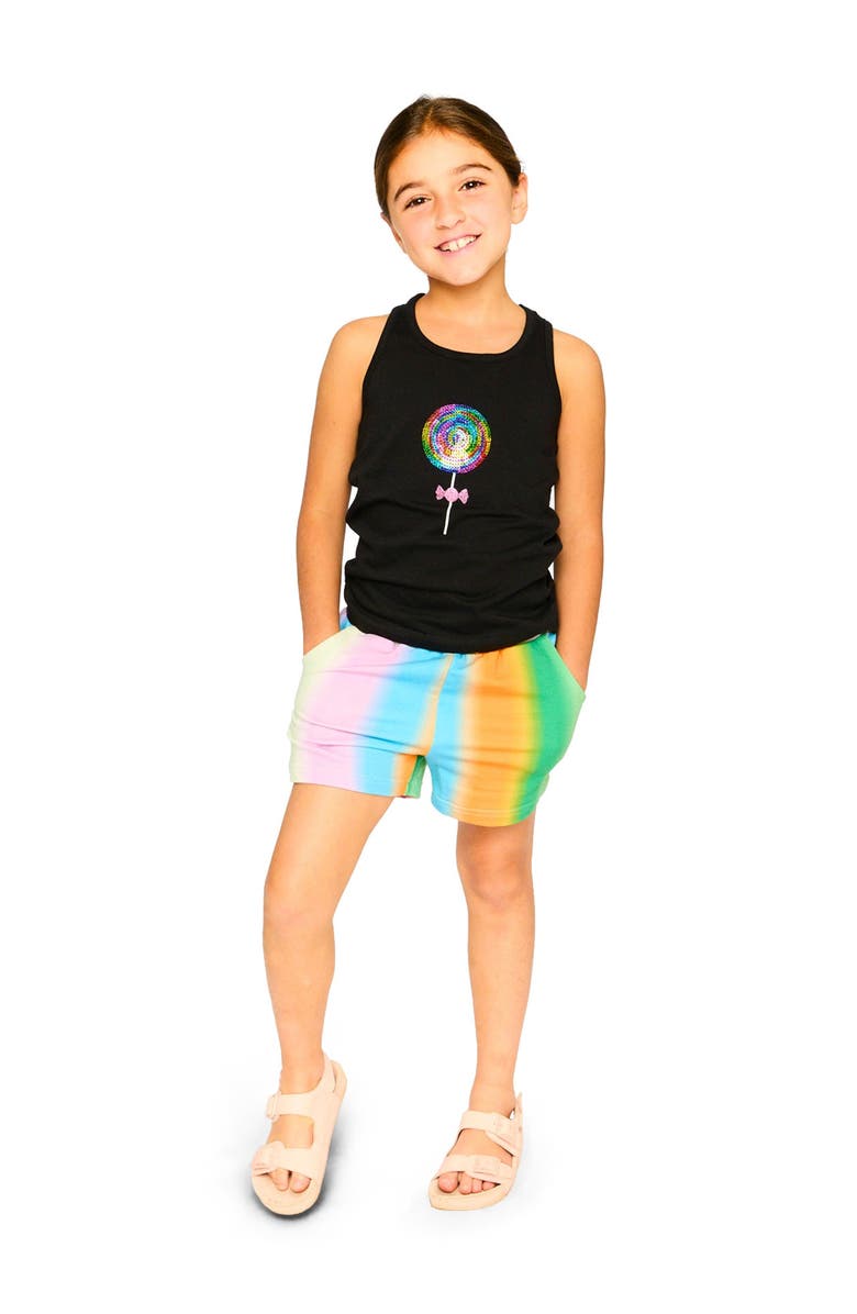 Deux par Deux French Terry Shorts, Alternate, color, Multicolor
