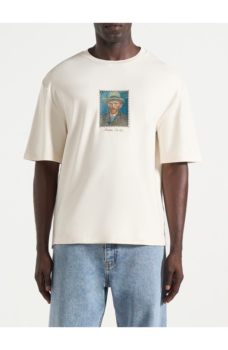 Manière De Voir Anders Almond Blossoms Cotton T-Shirt, Alternate, color, Cream
