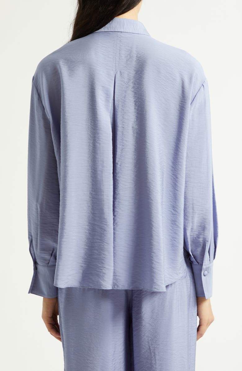 Emporio Armani Techno Button-Up Shirt, Alternate, color, Purple