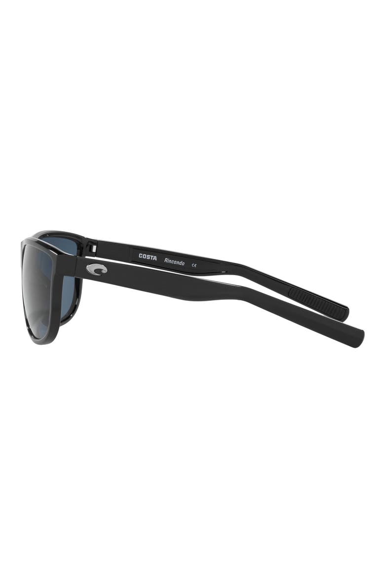 61mm Polarized Square Sunglasses, Alternate, color, BLACK GREY