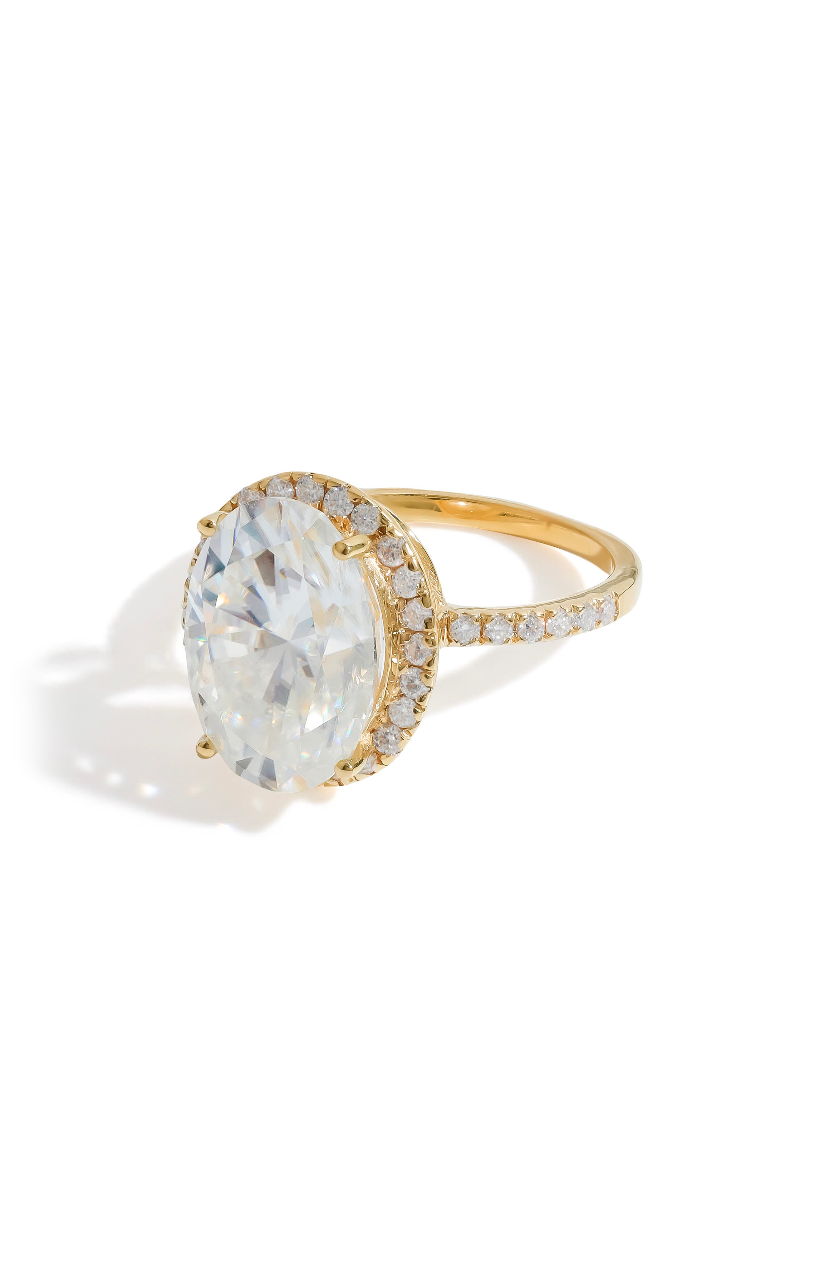 Lab Created Moissanite Halo Ring